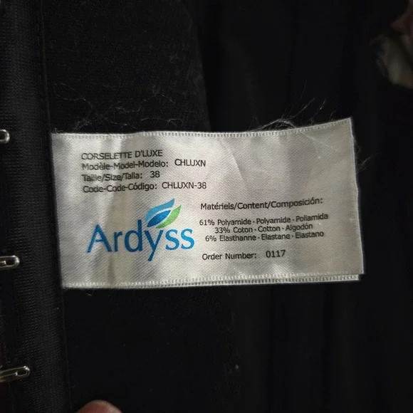 Ardyss Corsette D Luxe Black Lace Boned Underbust Corset Adjustable Straps Top - Picture 7 of 7